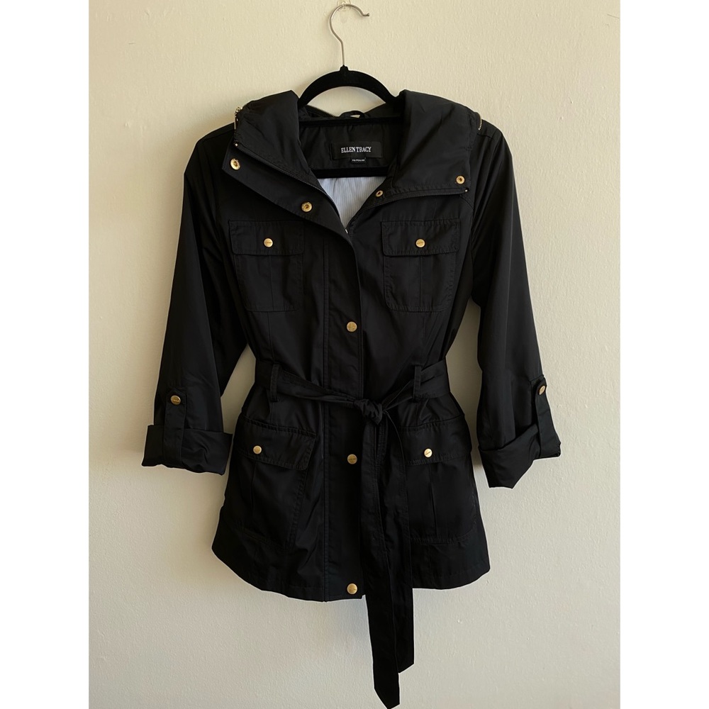 Ellen Tracy Techno Short Trench Coat